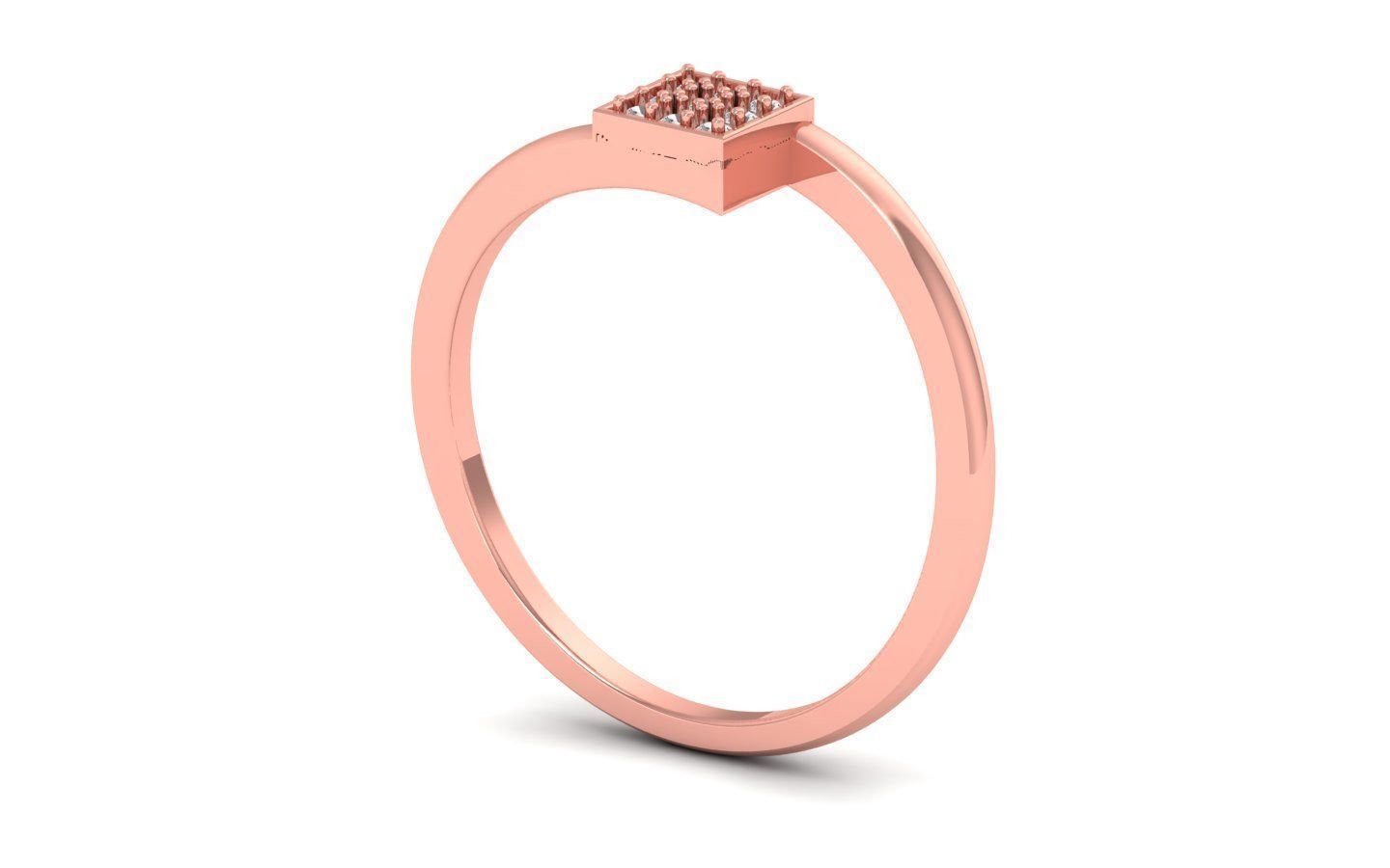 Solitaire Wedding Engagement Women Light Weight Bypass Rings 3D print model_2