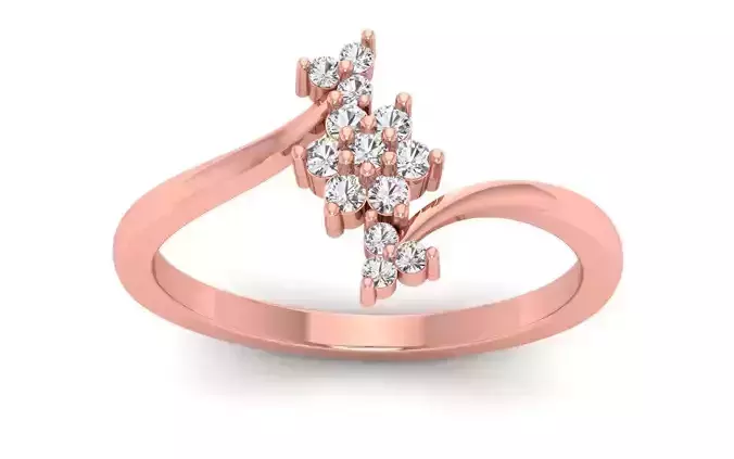 Solitaire Wedding Engagement Women Light Weight Bypass Rings 3D print model