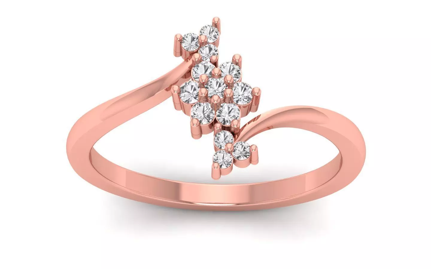 Solitaire Wedding Engagement Women Light Weight Bypass Rings 3D print model_0