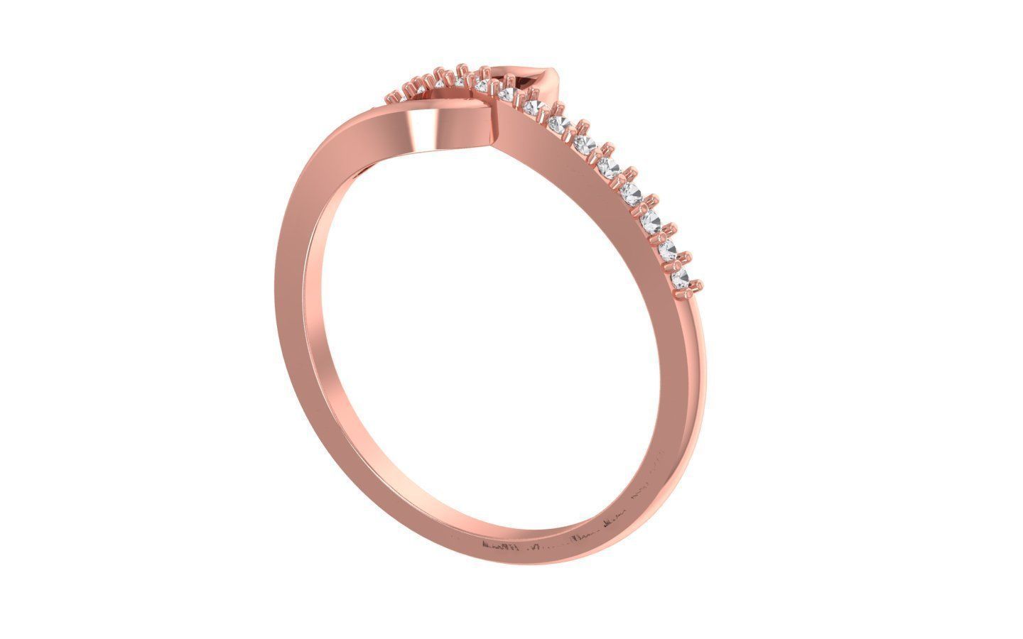 Solitaire Wedding Engagement Women Light Weight Bypass Rings 3D print model_1