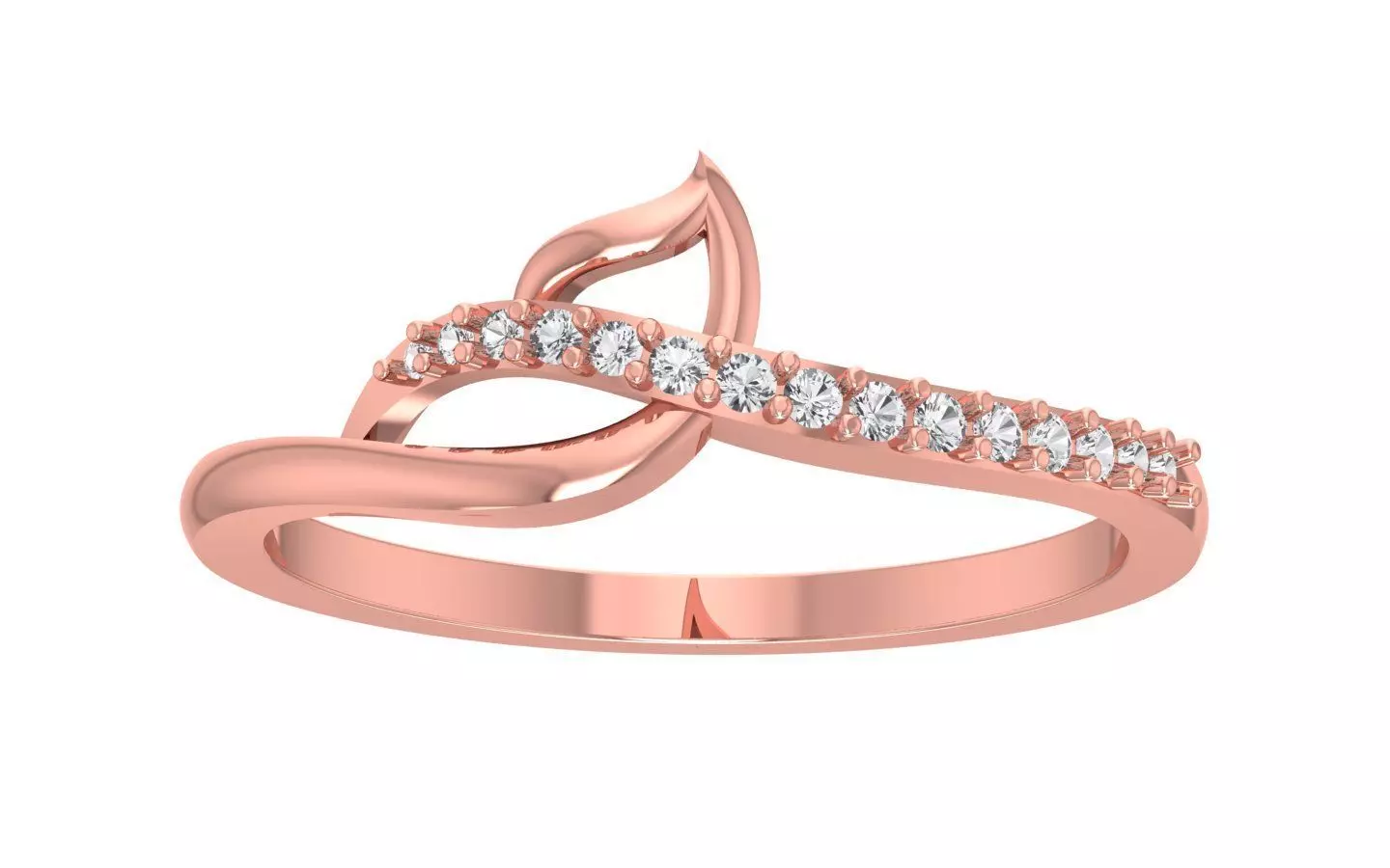 Solitaire Wedding Engagement Women Light Weight Bypass Rings 3D print model_0