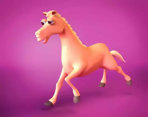 Horse cute cartoon style character