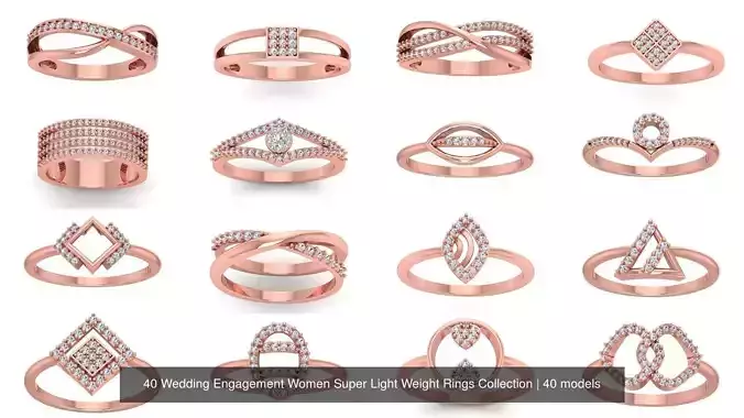 40 Wedding Engagement Women Super Light Weight Rings Collection 
