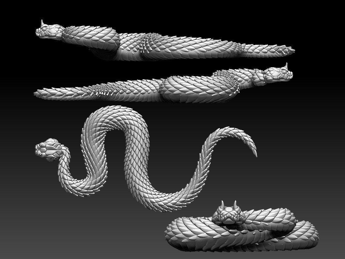 horned viper 3D print model_45