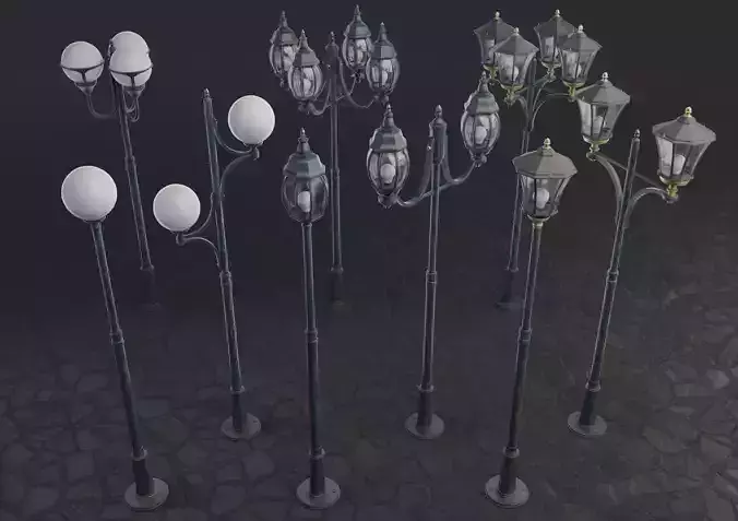 Street Lamps Collection 3D model