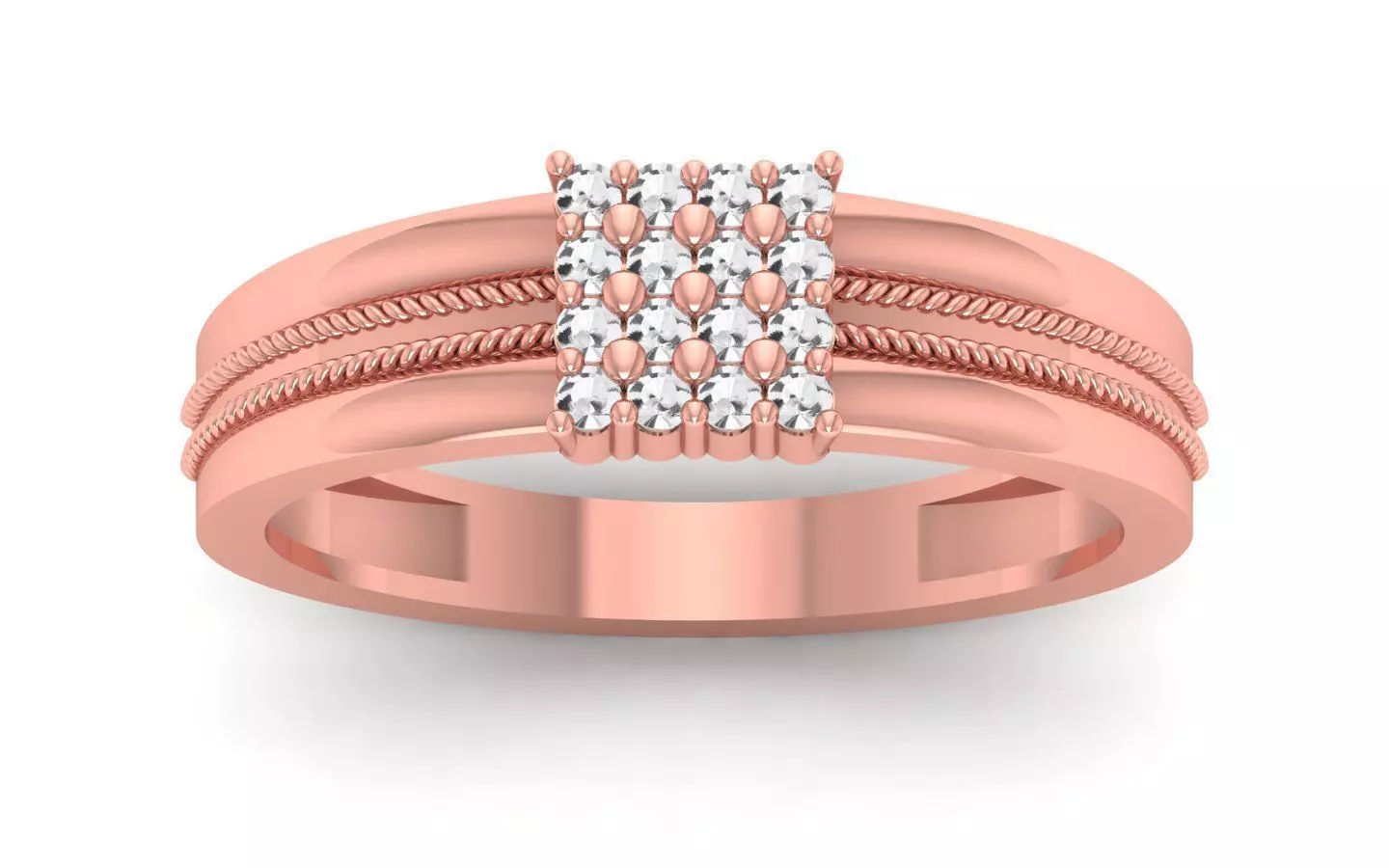 Solitaire Wedding Engagement Band Ring 3D print model_0