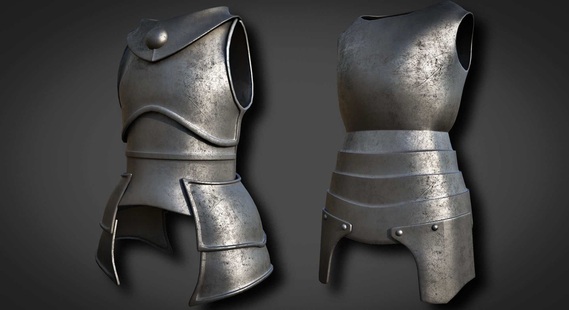 20 Body Armor Base Mesh Pack With UV Low-poly 3D model_6