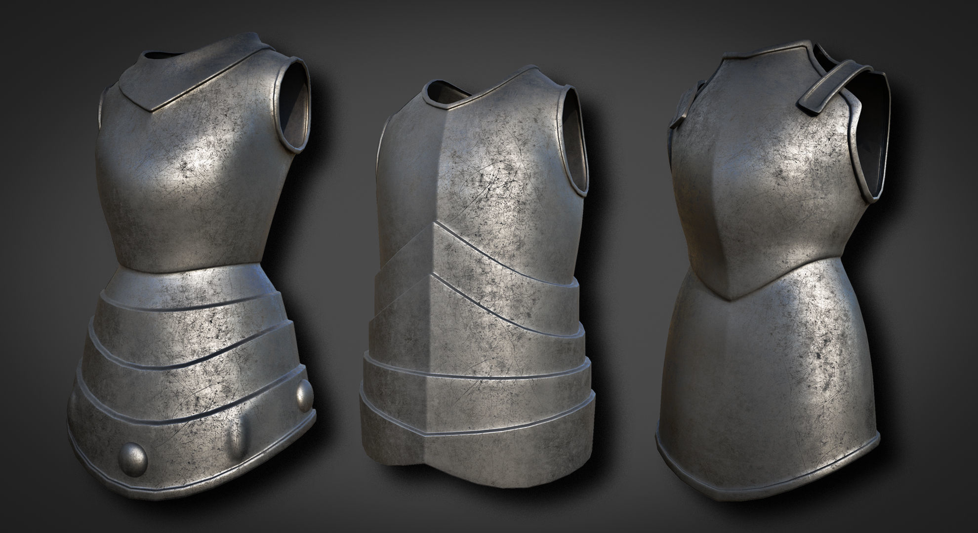 20 Body Armor Base Mesh Pack With UV Low-poly 3D model_3