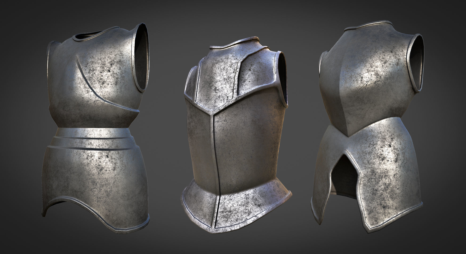 20 Body Armor Base Mesh Pack With UV Low-poly 3D model_1