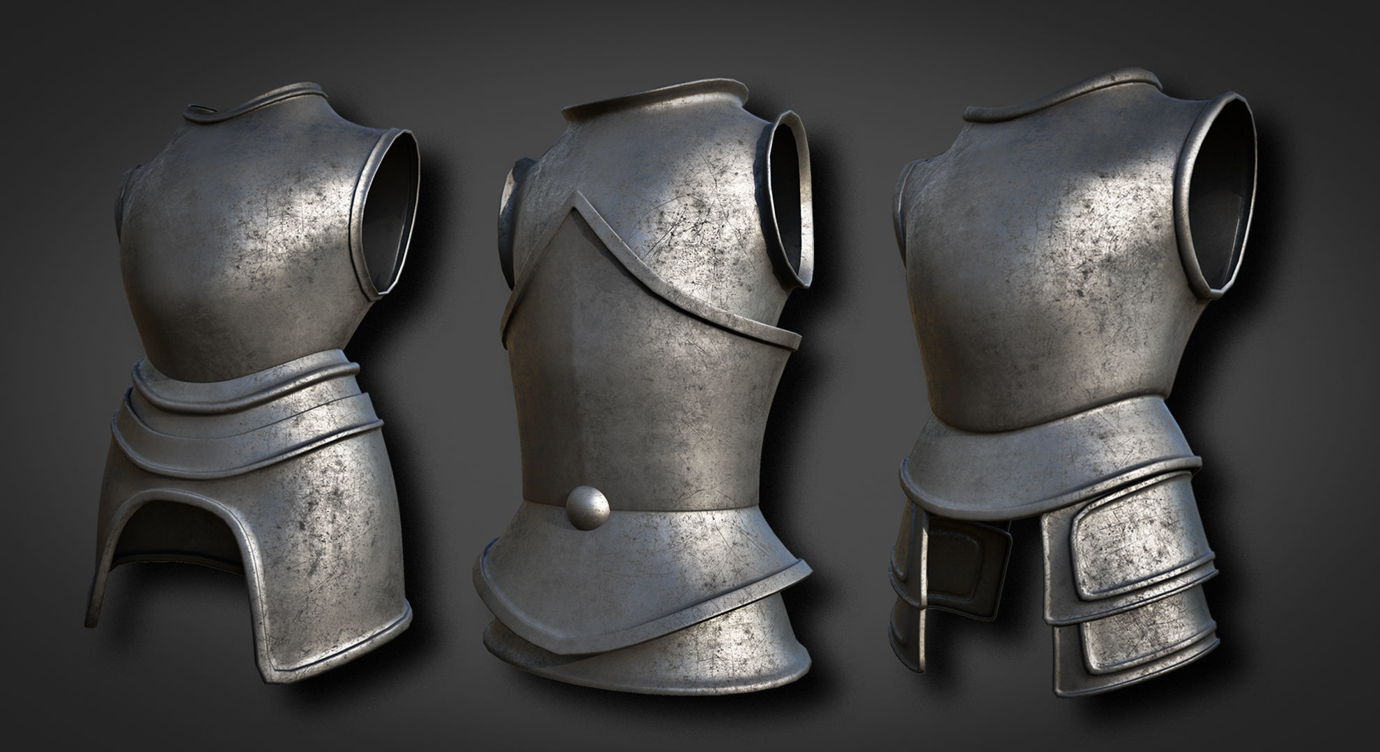 20 Body Armor Base Mesh Pack With UV Low-poly 3D model_5