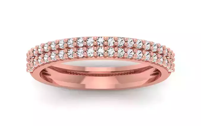 Solitaire Wedding Engagement Double Band Ring 