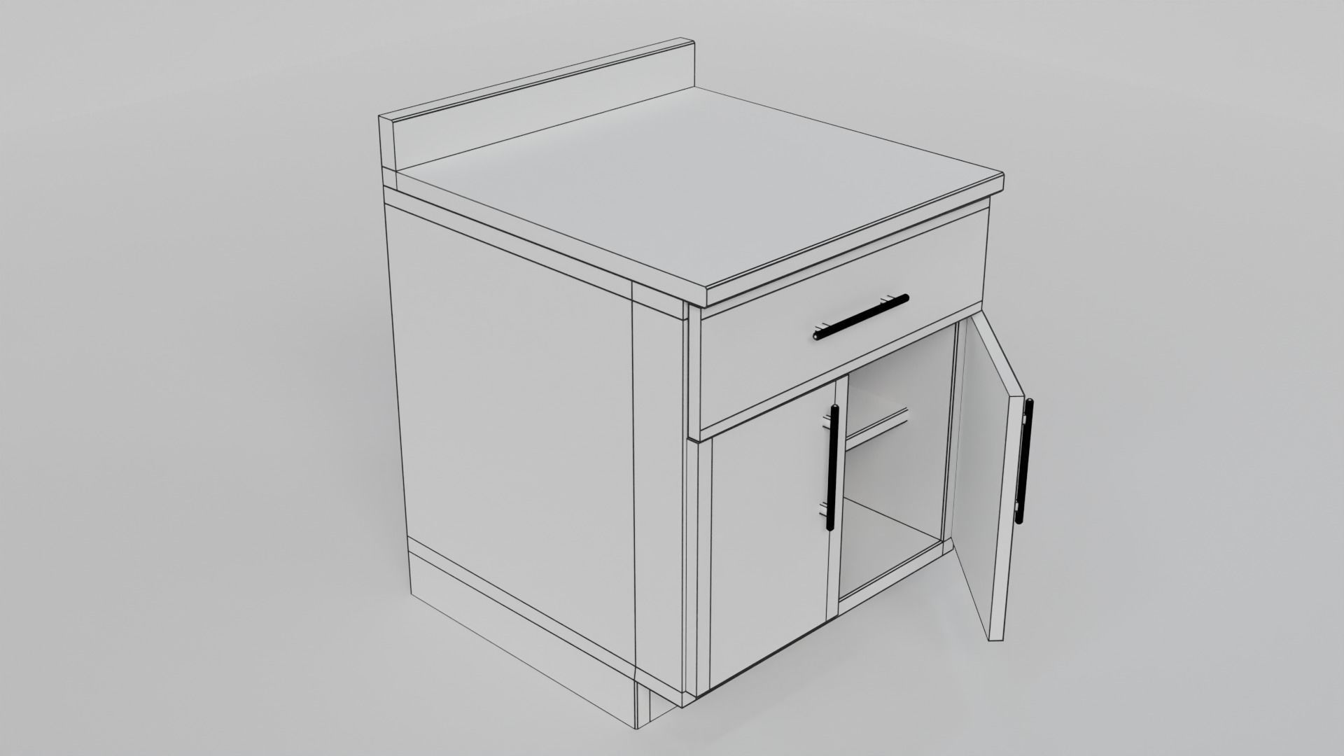 Modern Kitchen Counter 3D model_3