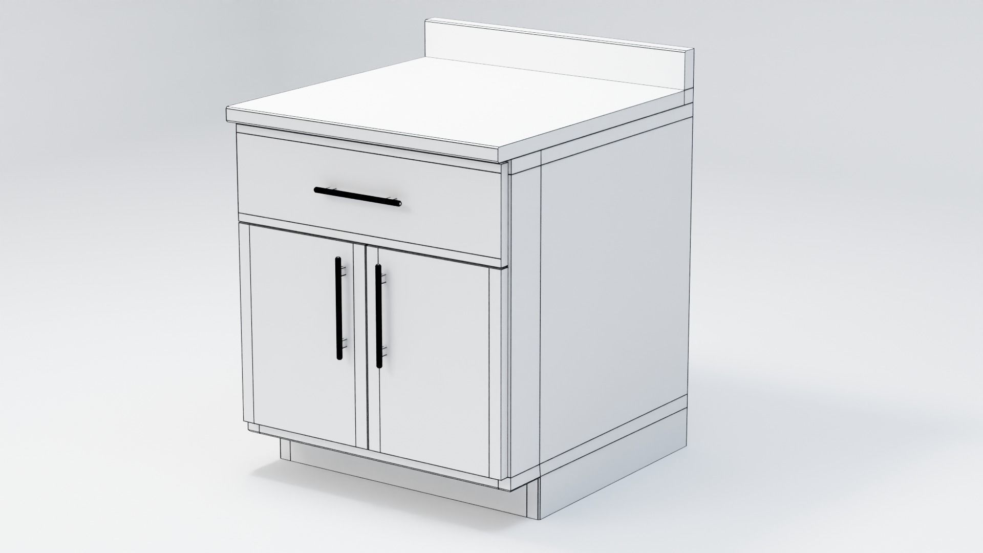 Modern Kitchen Counter 3D model_7
