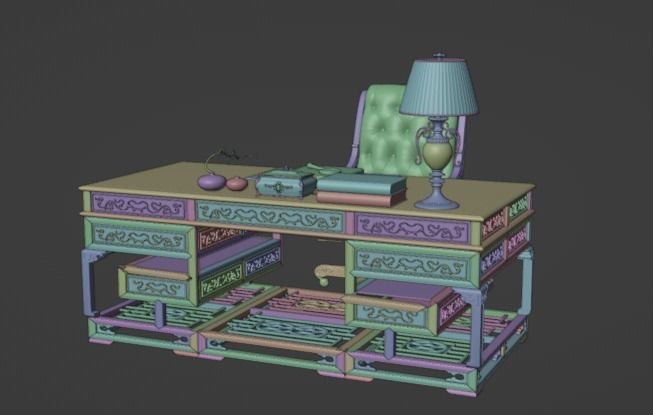 Chinese style CEO table 3D model_22