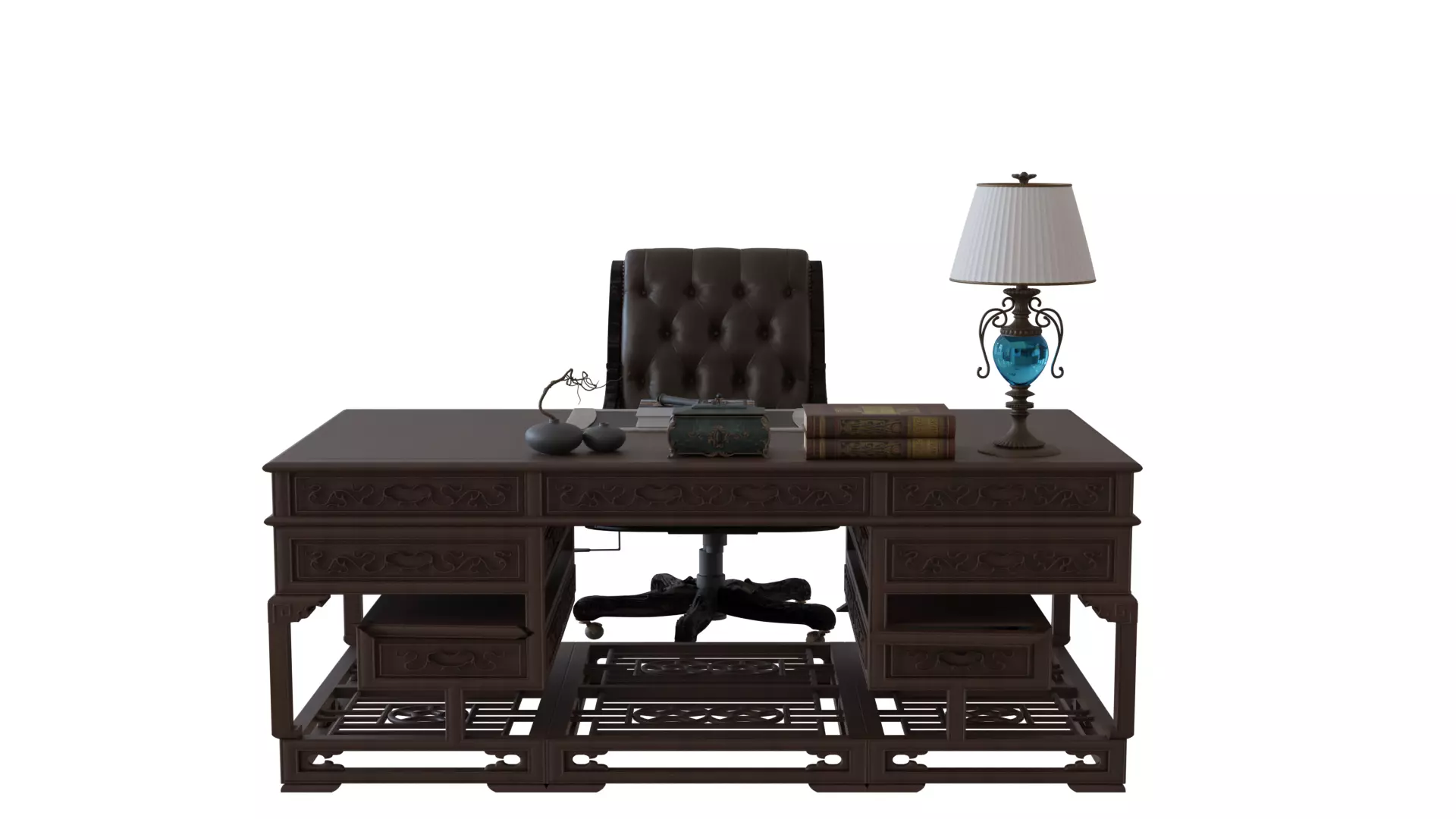 Chinese style CEO table 3D model_0
