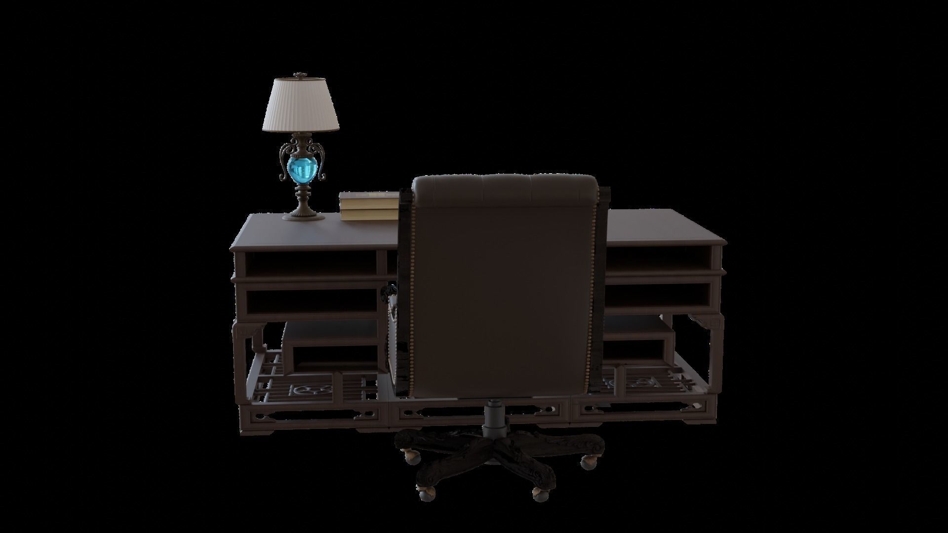Chinese style CEO table 3D model_12