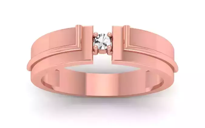 Solitaire Women Band Ring 3dm STL OBJ FBX Renders Details 3D print model