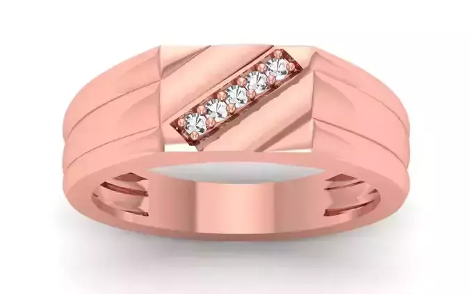 Solitaire Women Band Ring 3dm STL OBJ FBX Renders Details