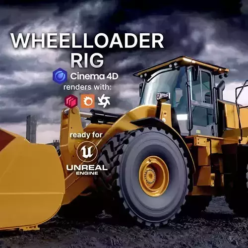 Wheel loader rig  3D model Wheel loader rig  3D model