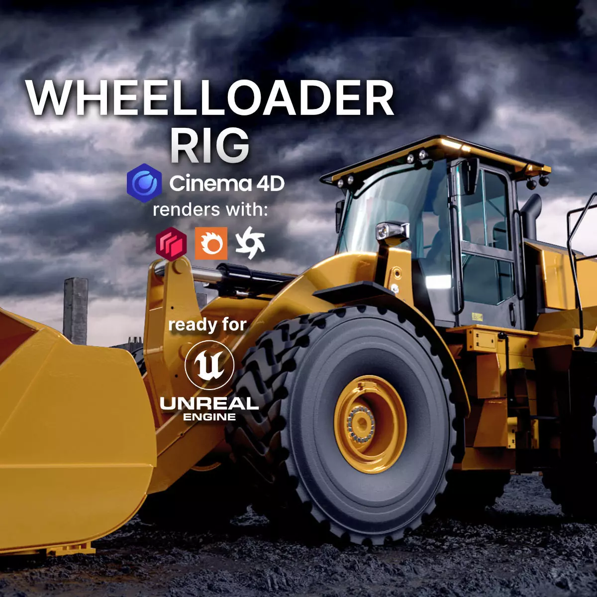 Wheel loader rig  3D model_0