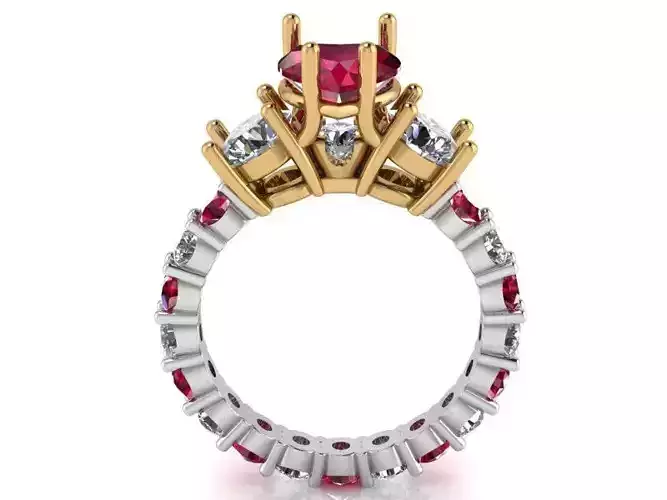 Heart Ruby ring 2028 3D print model 