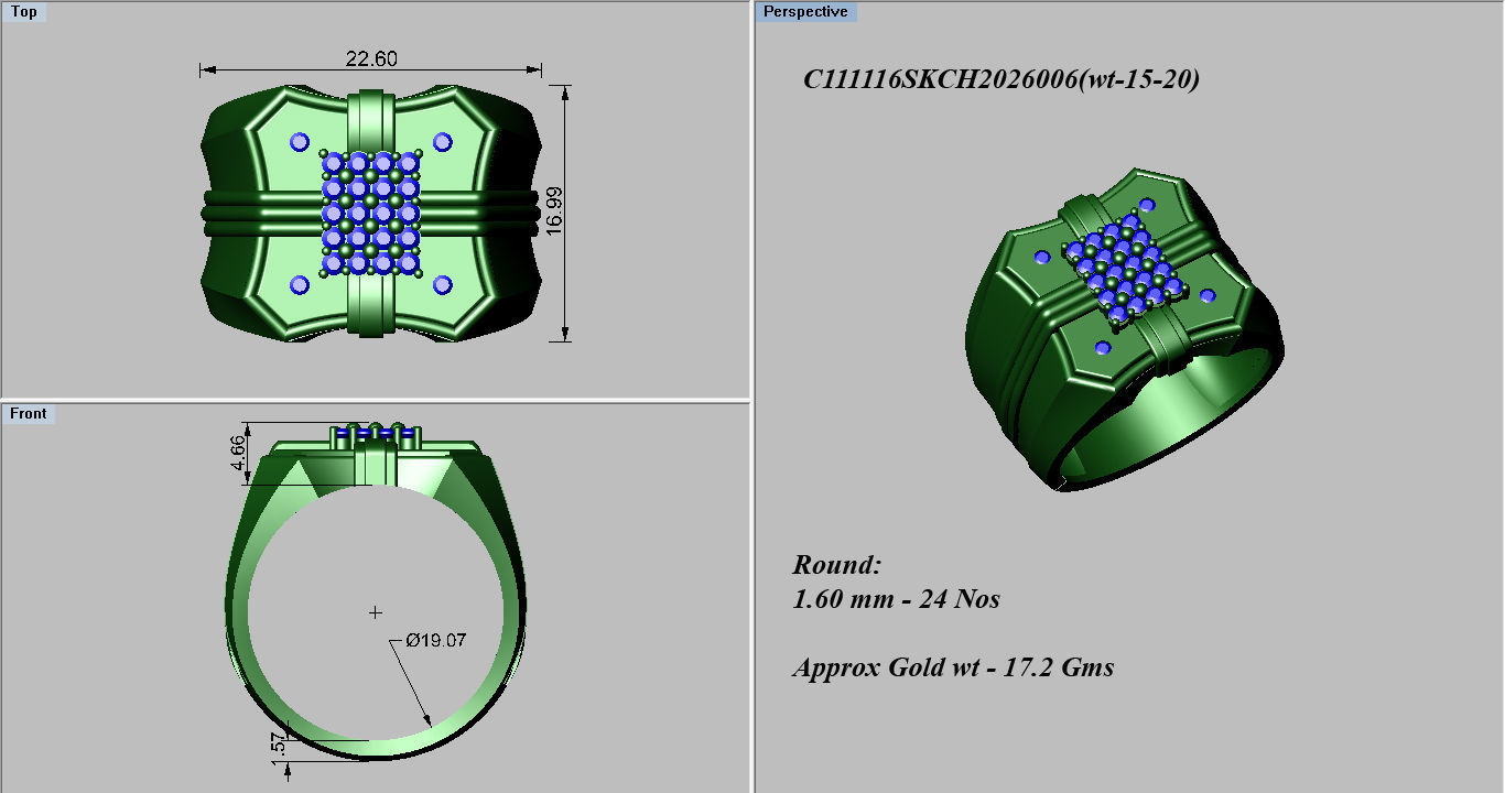 Solitaire Wedding Engagement Ring  3D print model_3