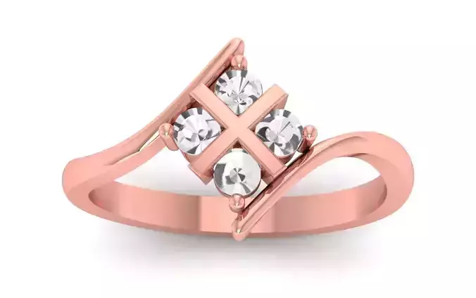 Solitaire Wedding Engagement Bypass Ring  3D print model