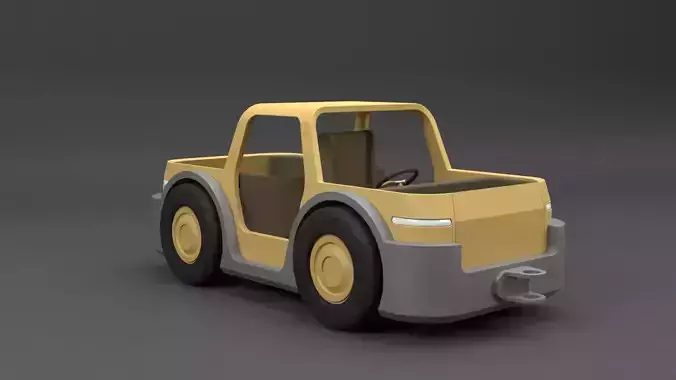 tow tractor Low-poly 3D model
