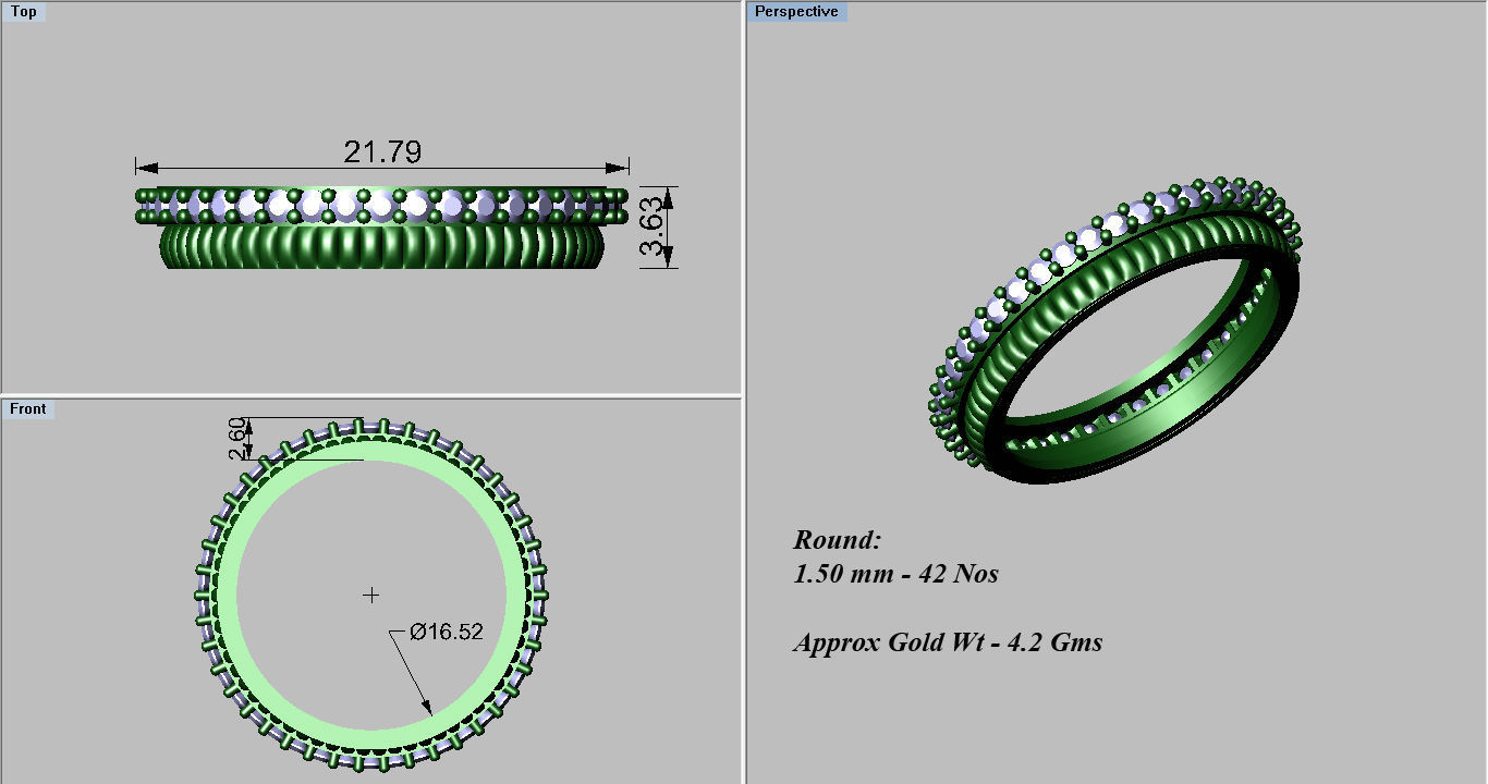 Solitaire Wedding Engagement Band Ring  3D print model_3