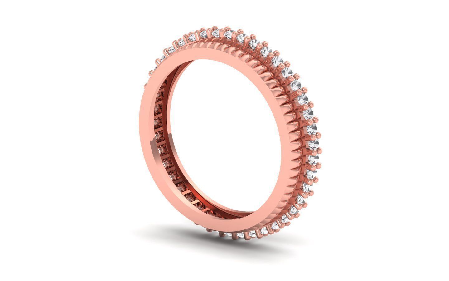 Solitaire Wedding Engagement Band Ring  3D print model_2