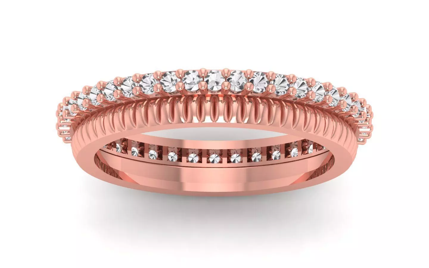 Solitaire Wedding Engagement Band Ring  3D print model_0