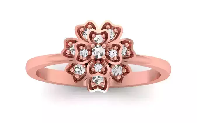 Solitaire Wedding Engagement Flower Heart Ring 