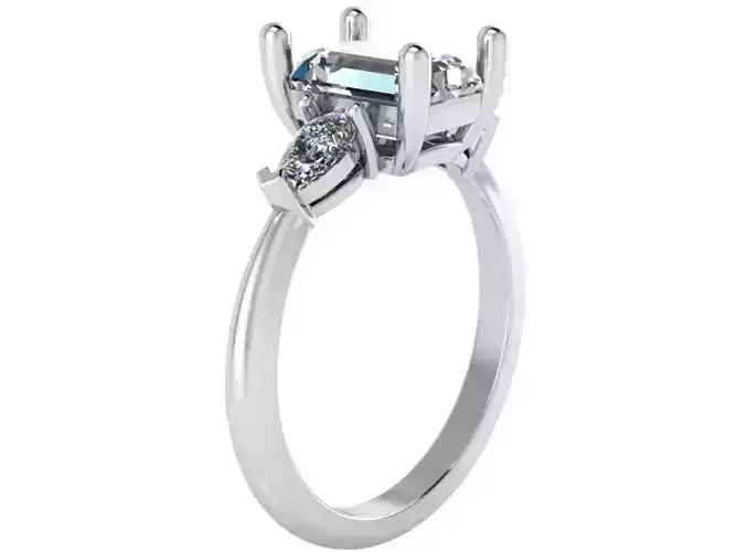 3-Stone Diamond ring 2030 3D print model 