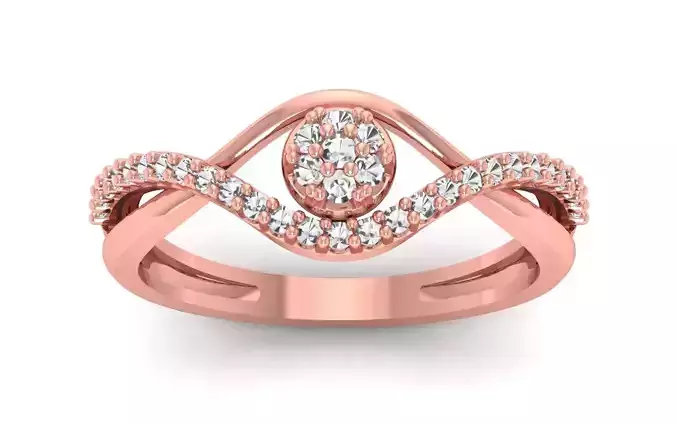 Solitaire Wedding Engagement Double Band Ring 