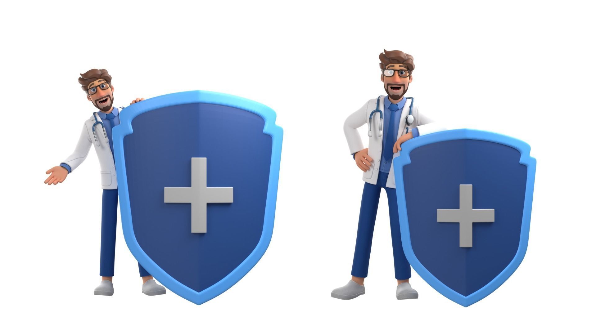 Doctor Man Character Rigged Low-poly 3D model_20