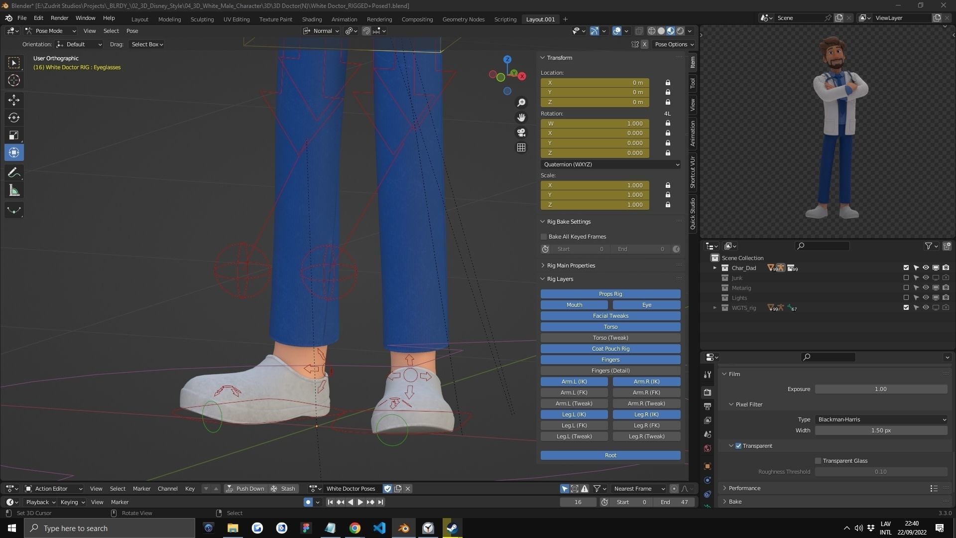Doctor Man Character Rigged Low-poly 3D model_12