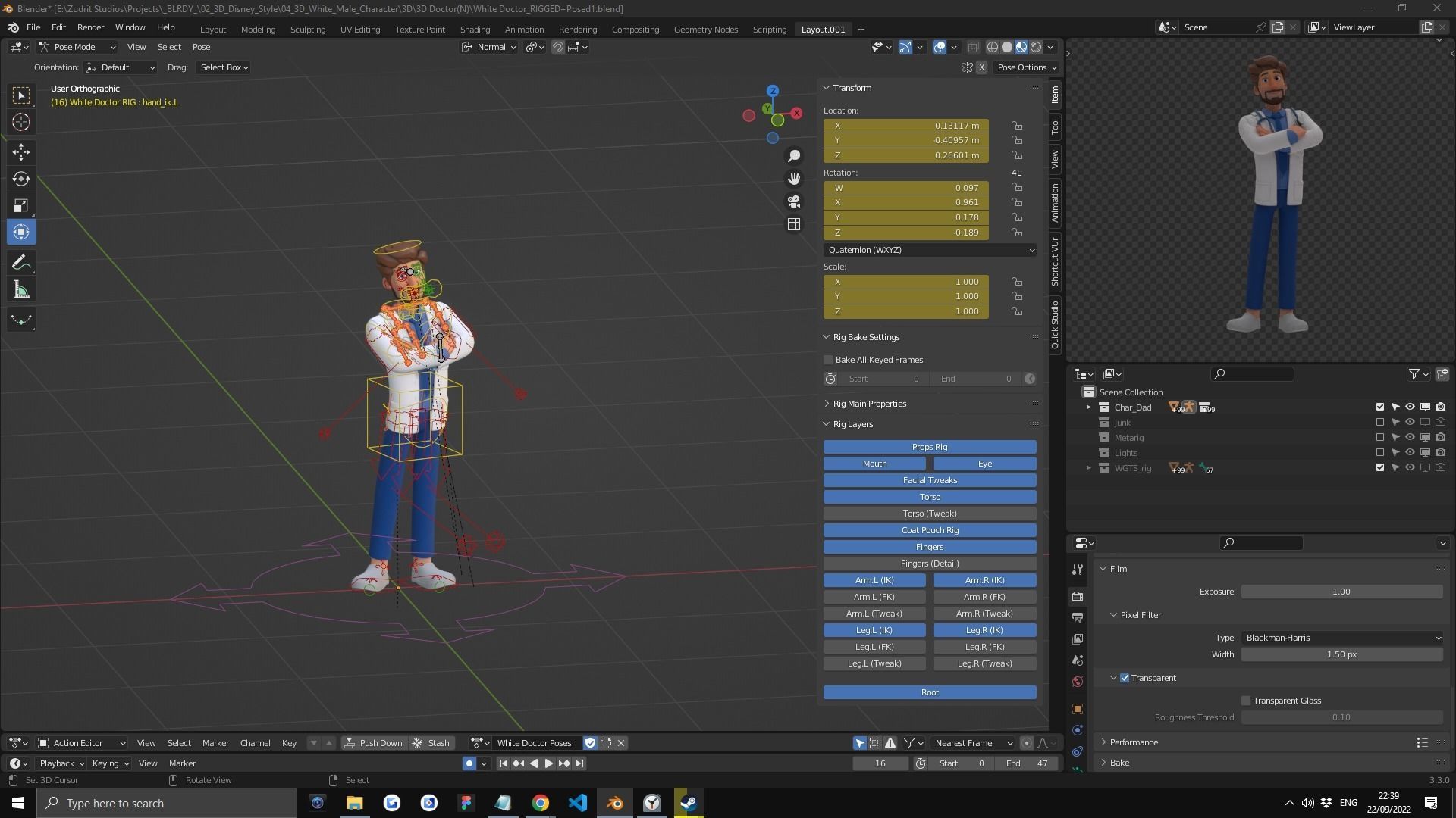 Doctor Man Character Rigged Low-poly 3D model_3