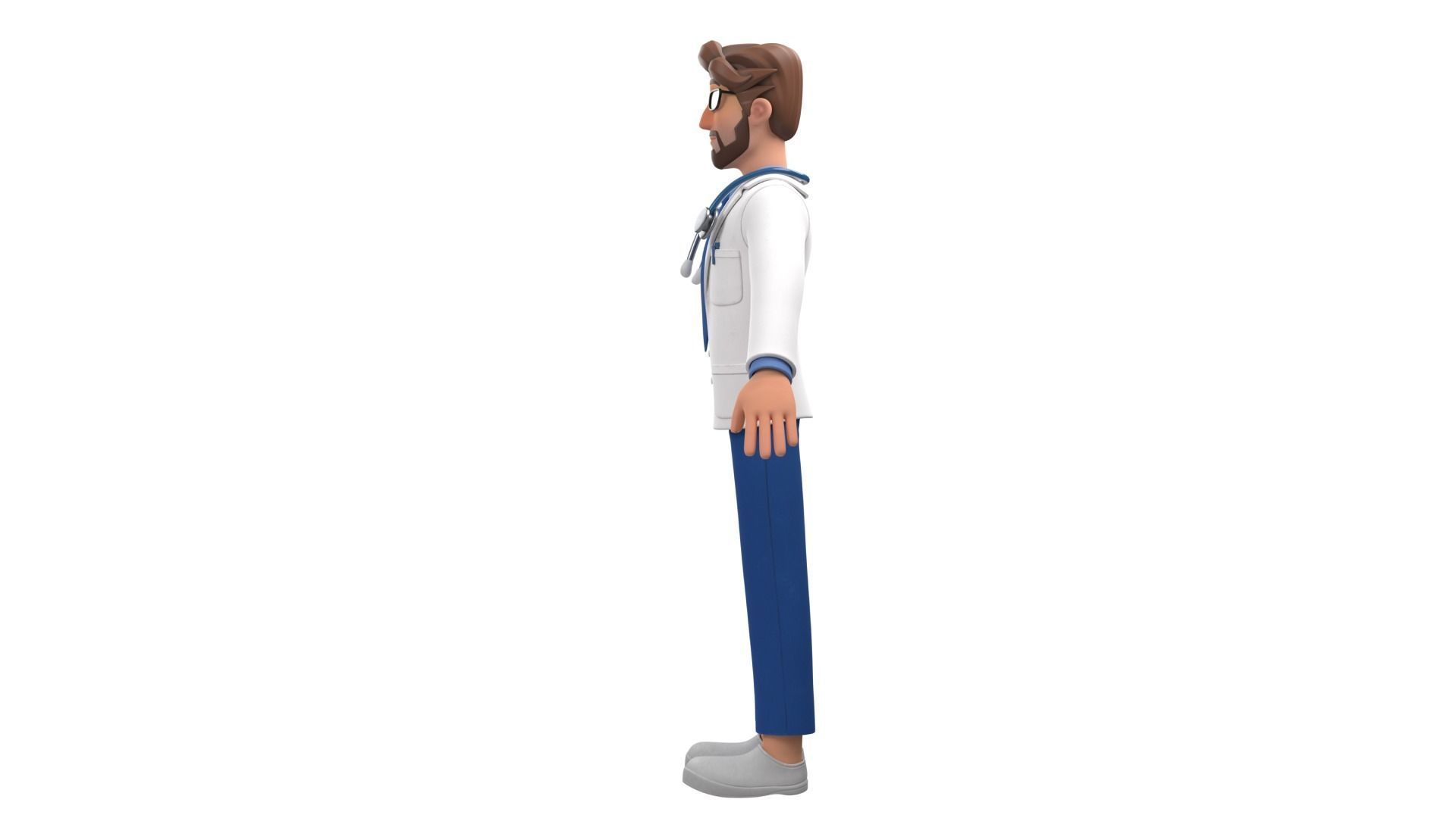 Doctor Man Character Rigged Low-poly 3D model_24