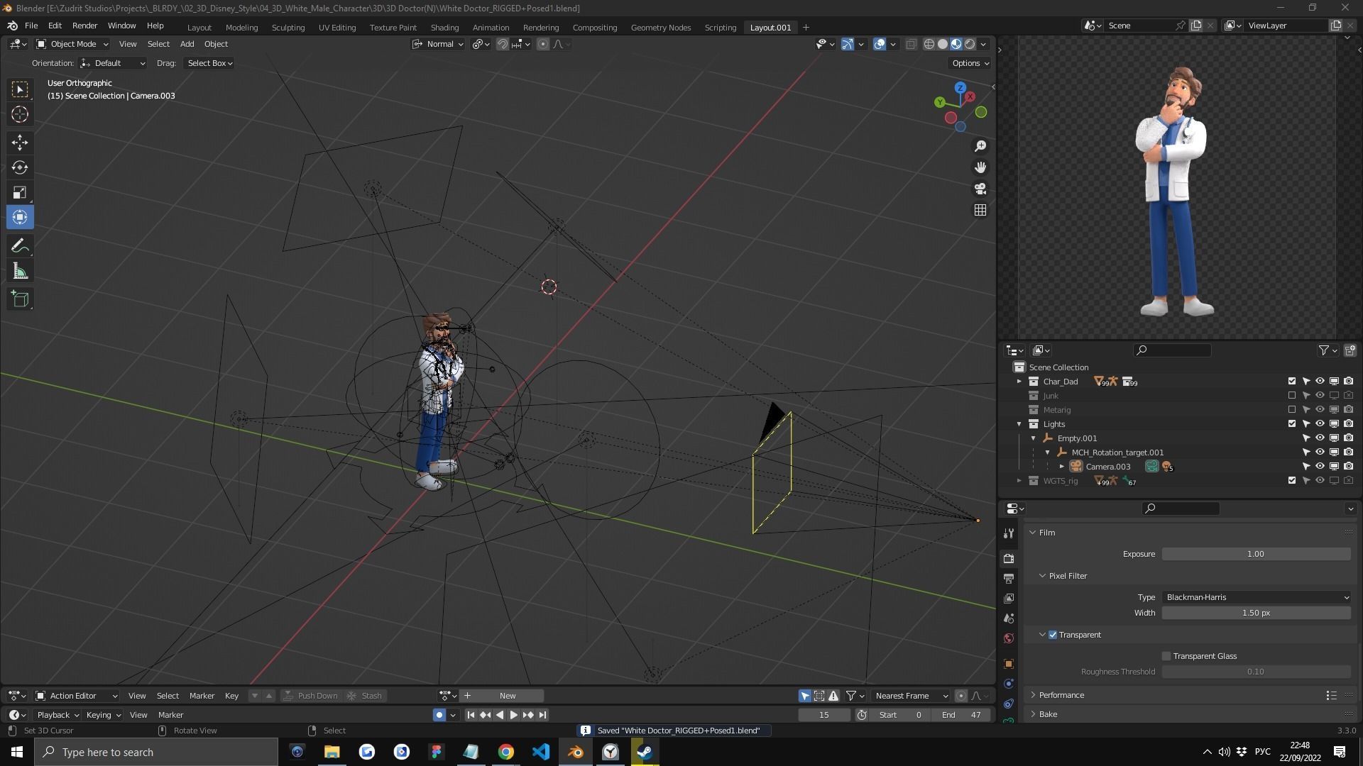 Doctor Man Character Rigged Low-poly 3D model_21