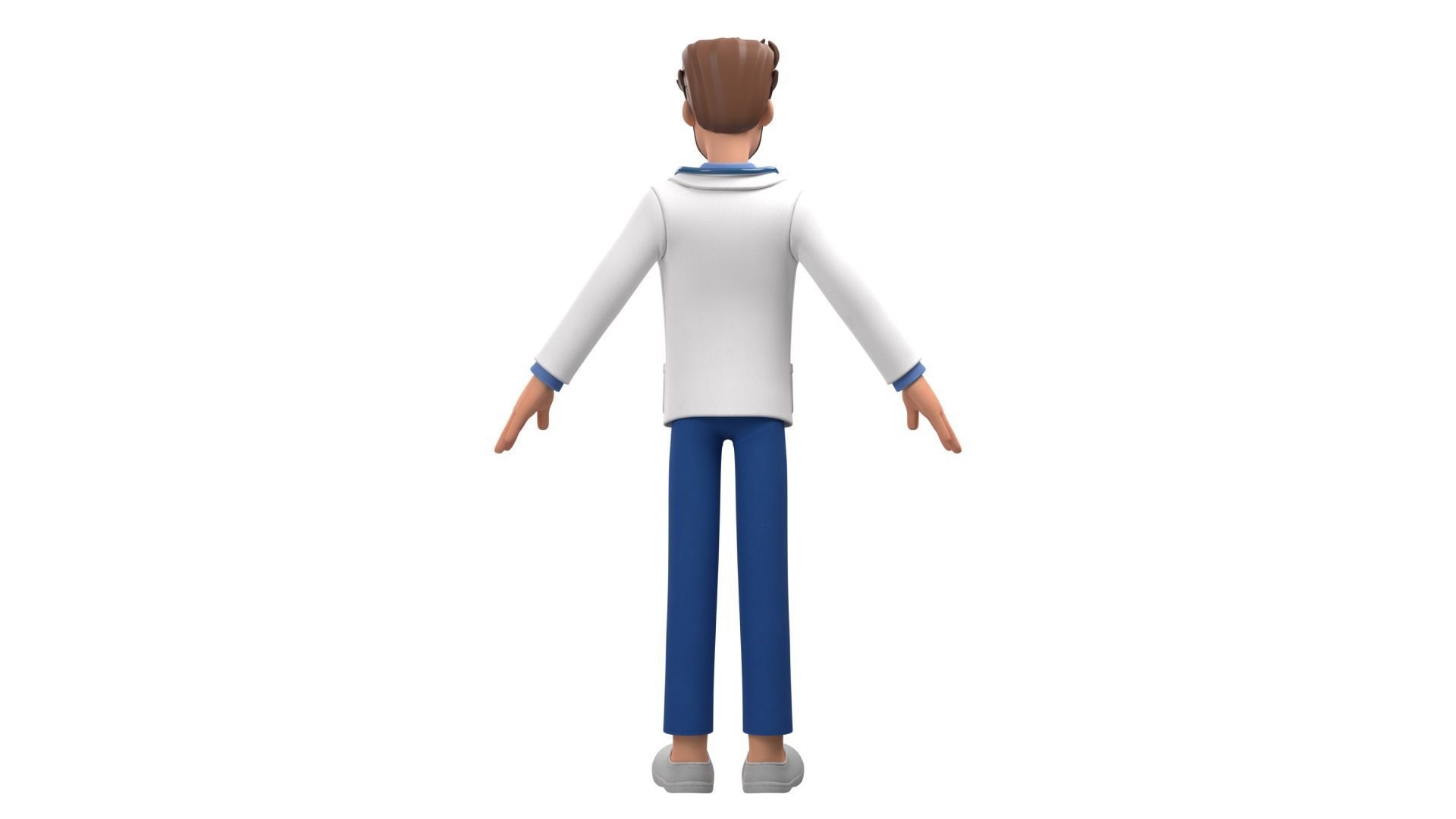 Doctor Man Character Rigged Low-poly 3D model_25