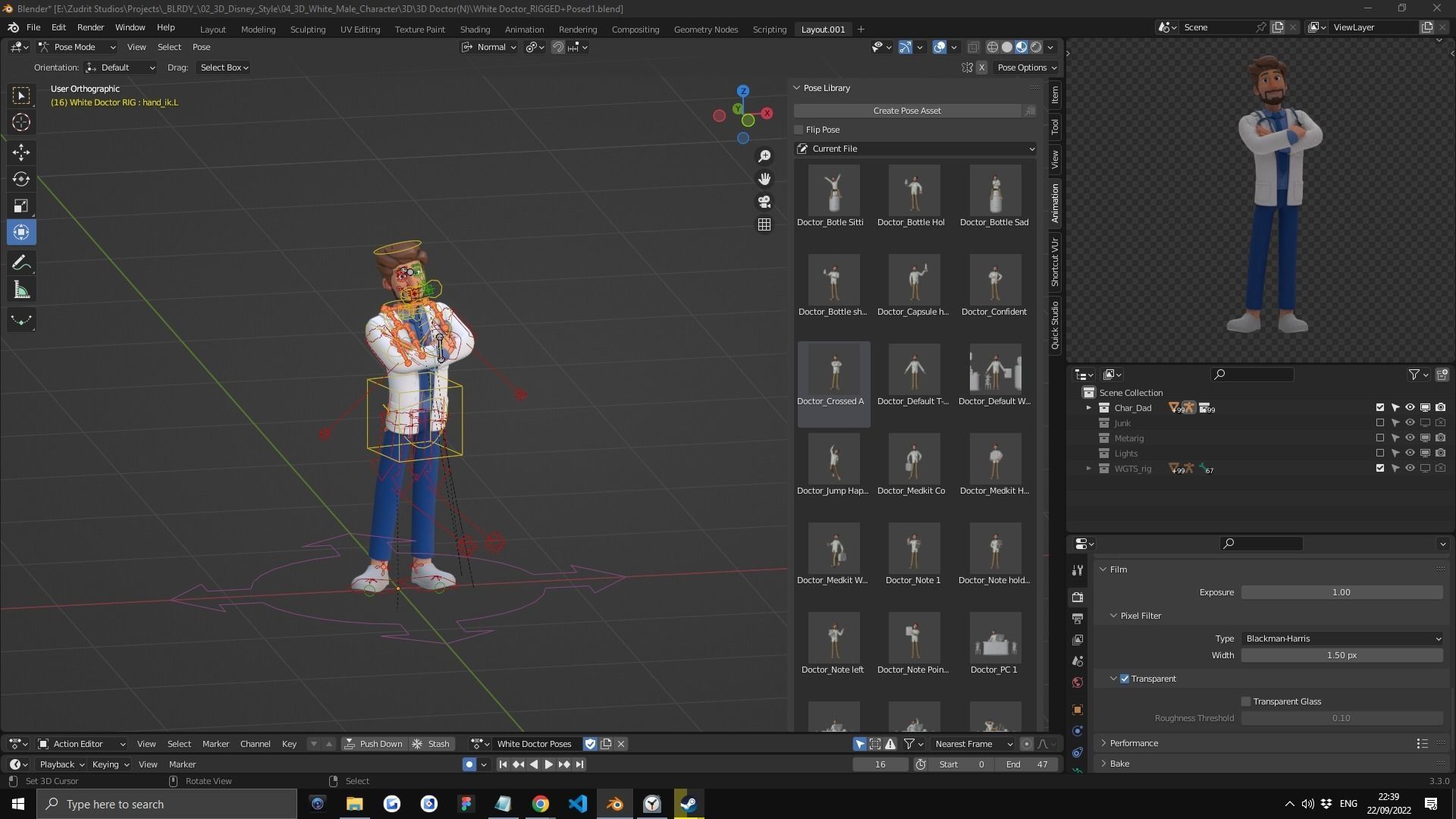 Doctor Man Character Rigged Low-poly 3D model_4