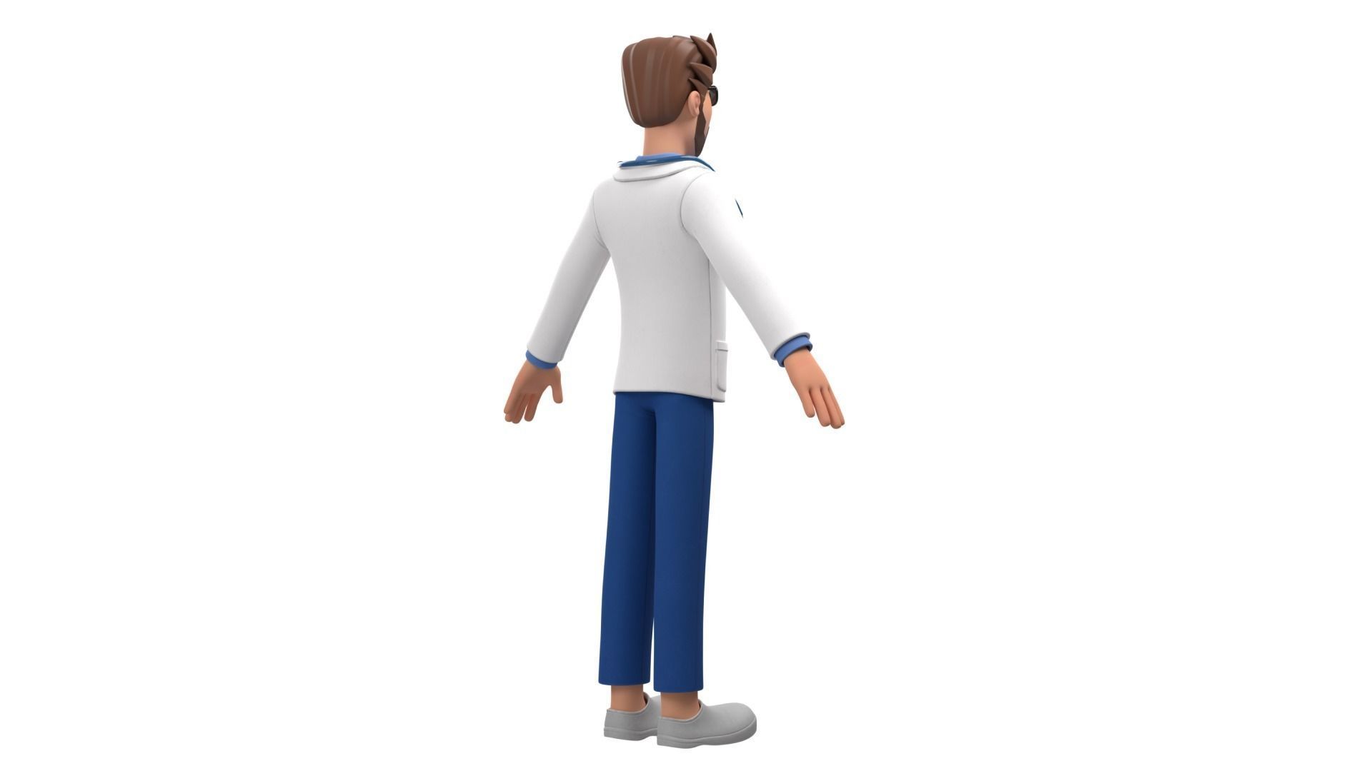 Doctor Man Character Rigged Low-poly 3D model_26