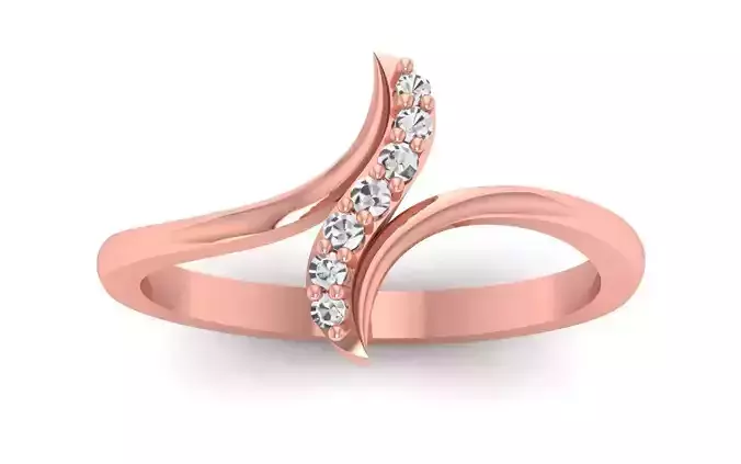 Solitaire Wedding Engagement Bypass Ring  3D print model