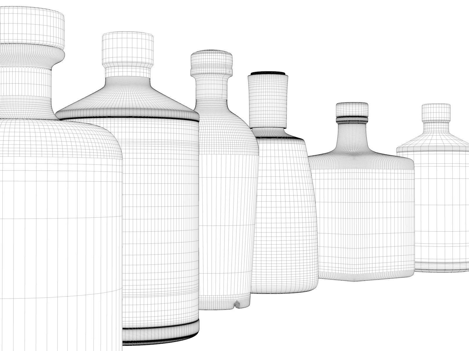 Gin Bottles 3D model_4