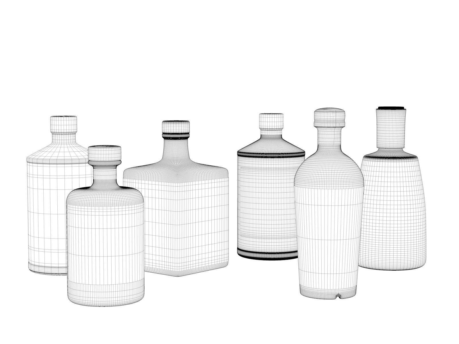 Gin Bottles 3D model_3