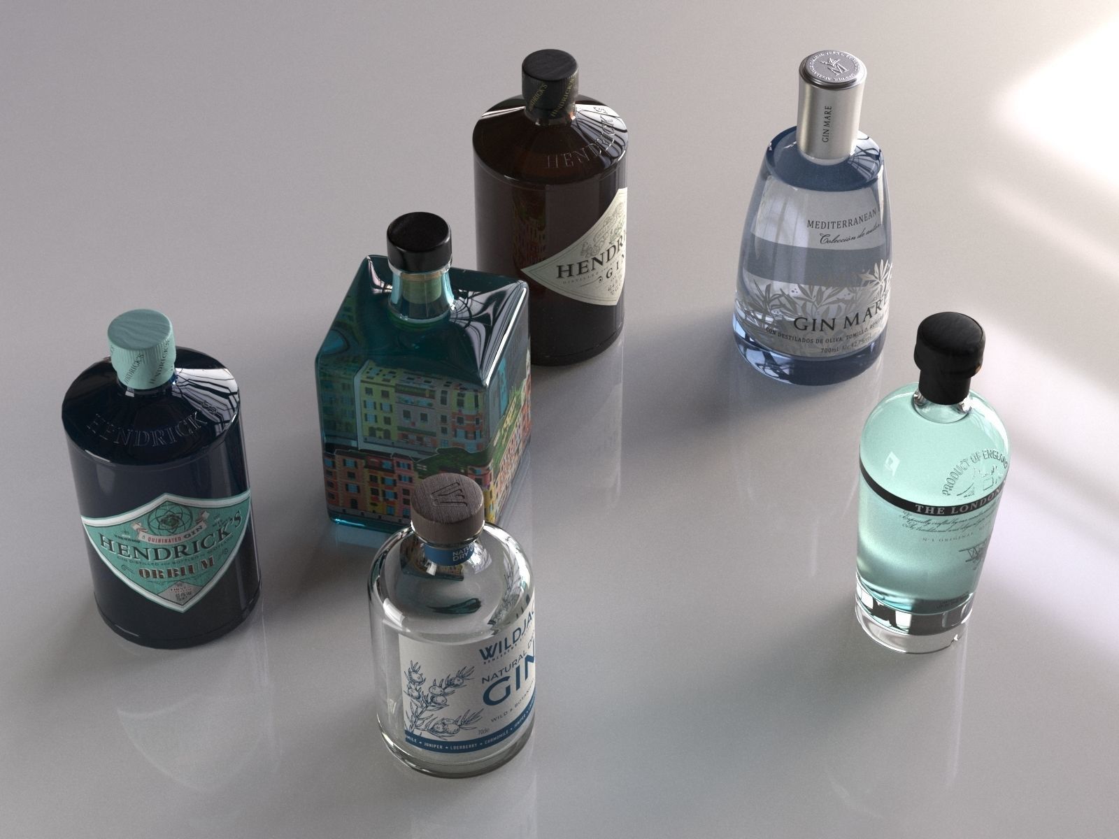 Gin Bottles 3D model_1