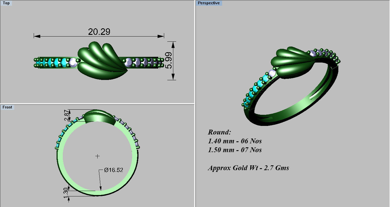 Solitaire  Engagement Ring  3D print model_3