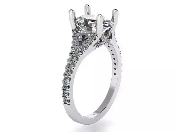 Diamond ring with Brilliant stones 2034 3D print model