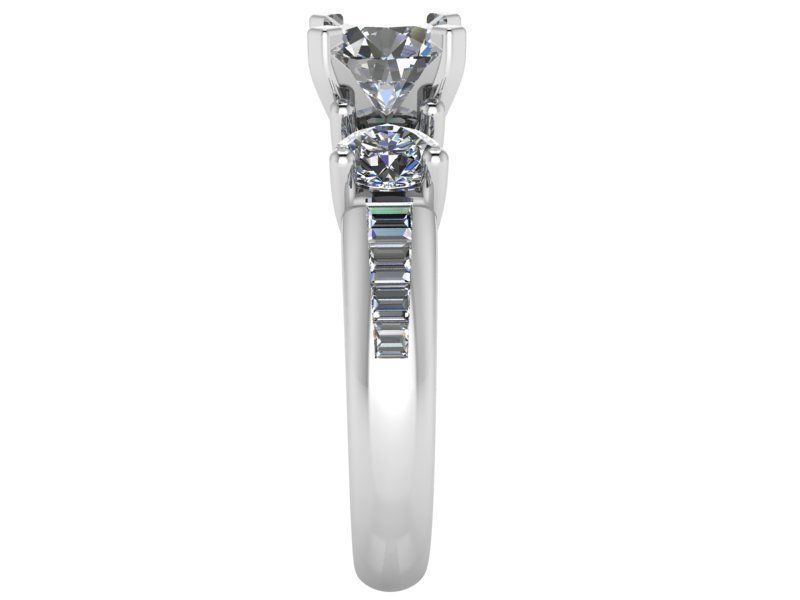 3-Stone Diamond ring 2035 3D print model 3D print model_3