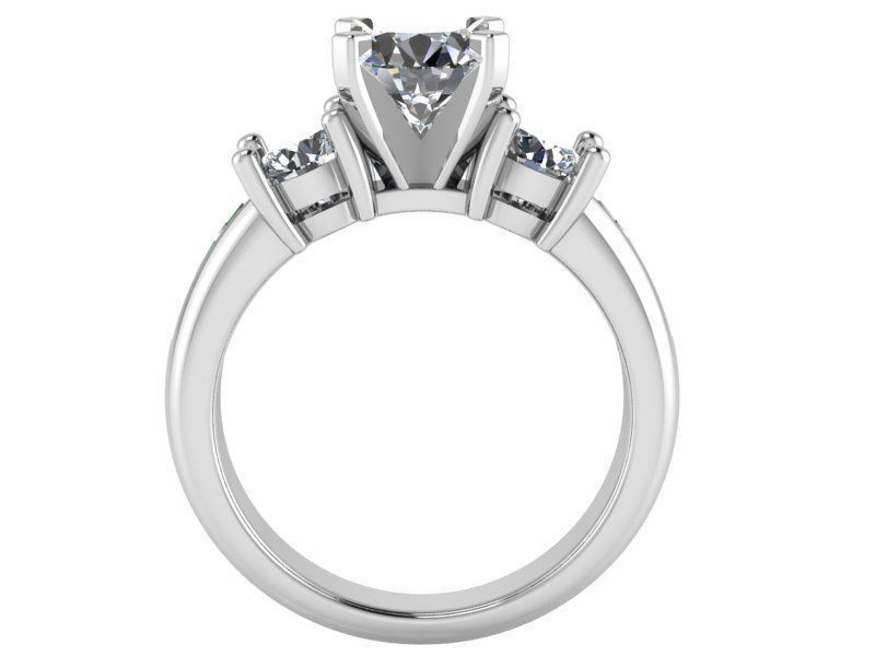 3-Stone Diamond ring 2035 3D print model 3D print model_2